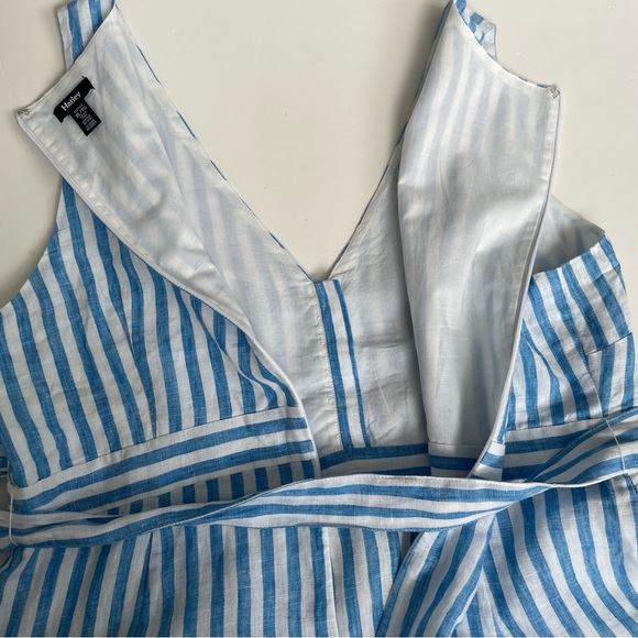 Hatley Isla Linen Dress XL French Stripes Blue White Cruise Resort Party - Picture 9 of 14